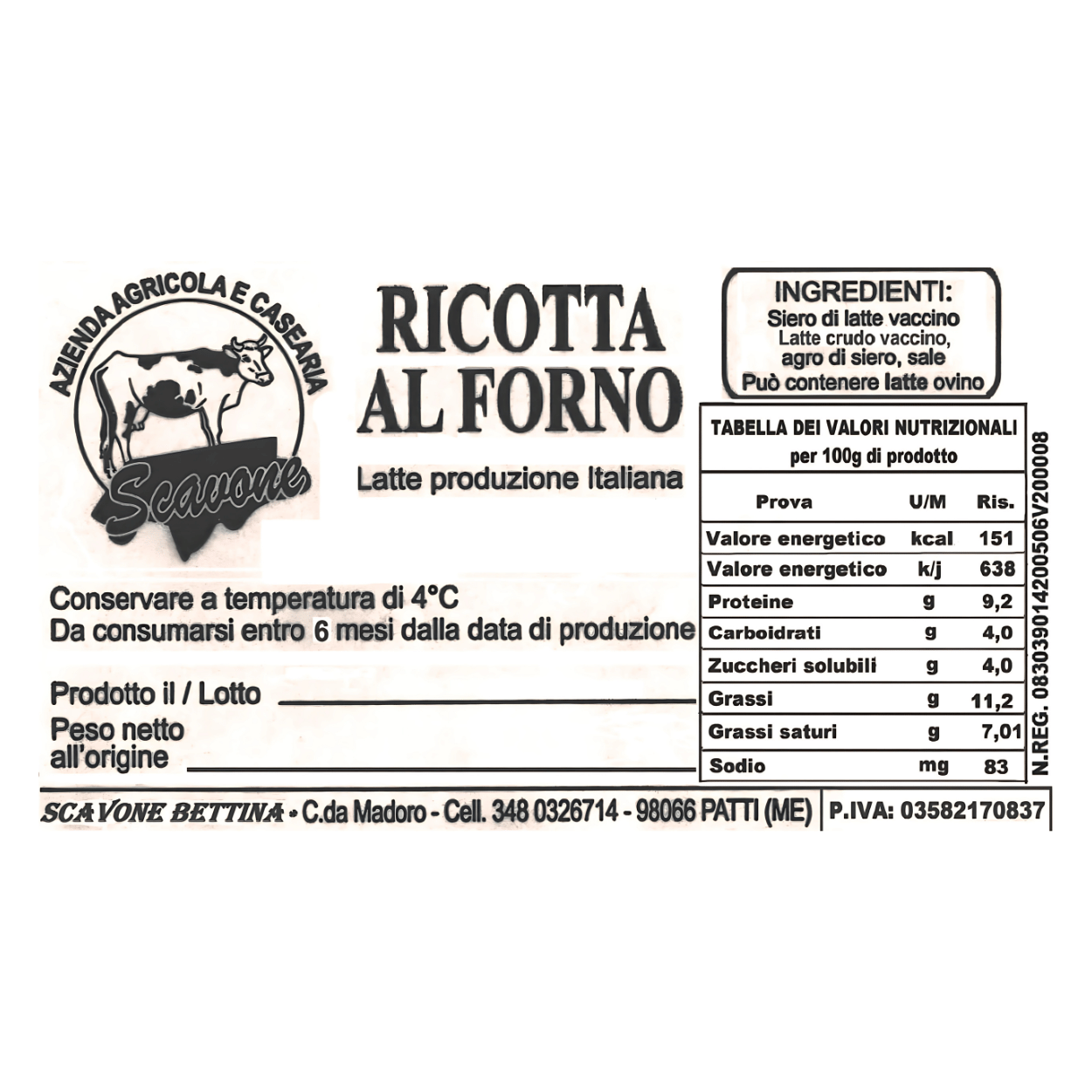 Ricotta Infornata Cunzata Sicilia