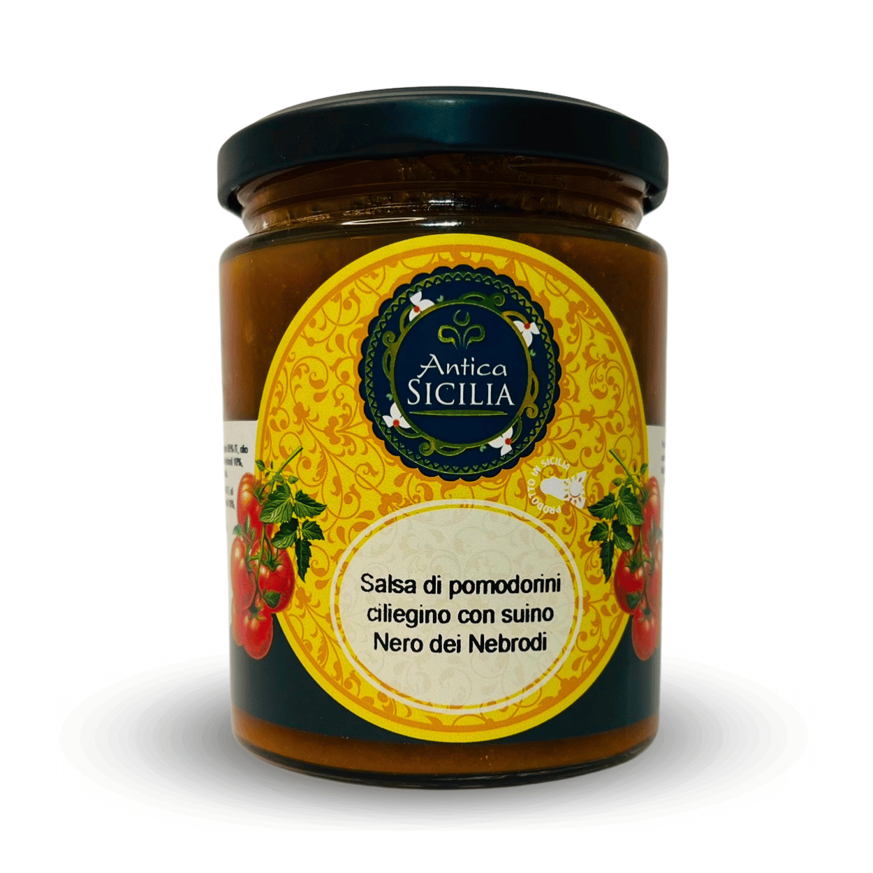 Salsa di Pomodori Ciliegino con Suino Nero dei Nebrodi Cunzata