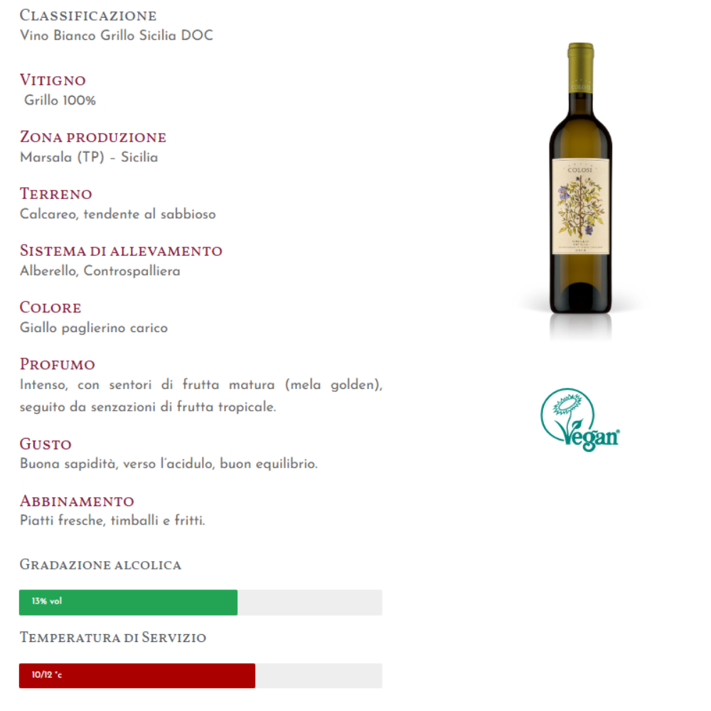 Grillo Sicilia DOC "Acacia" - Cantine Colosi Cantine Colosi