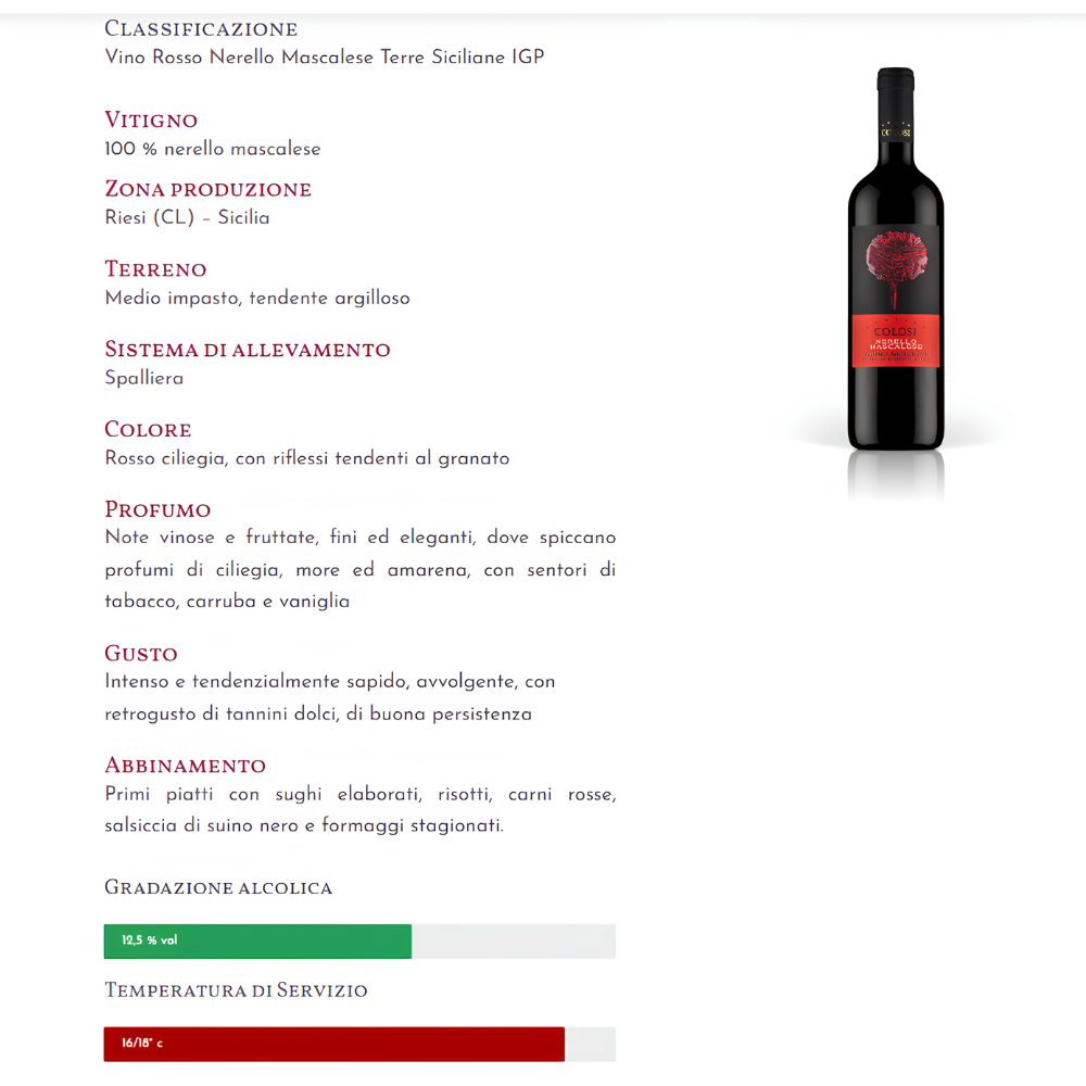 Nerello Mascalese IGP - Cantine Colosi Cantine Colosi
