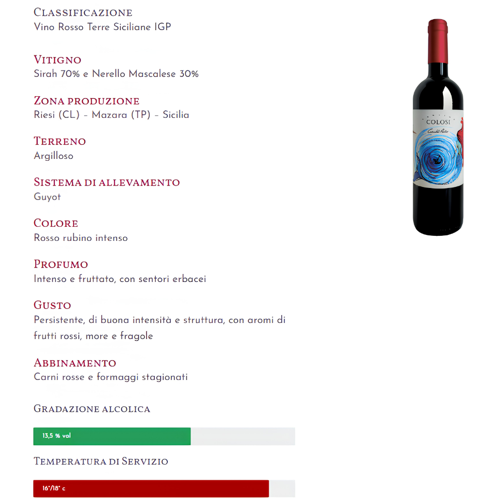 Rosso IGP Terre Siciliane "Cariddi" - Cantine Colosi Cantine Colosi