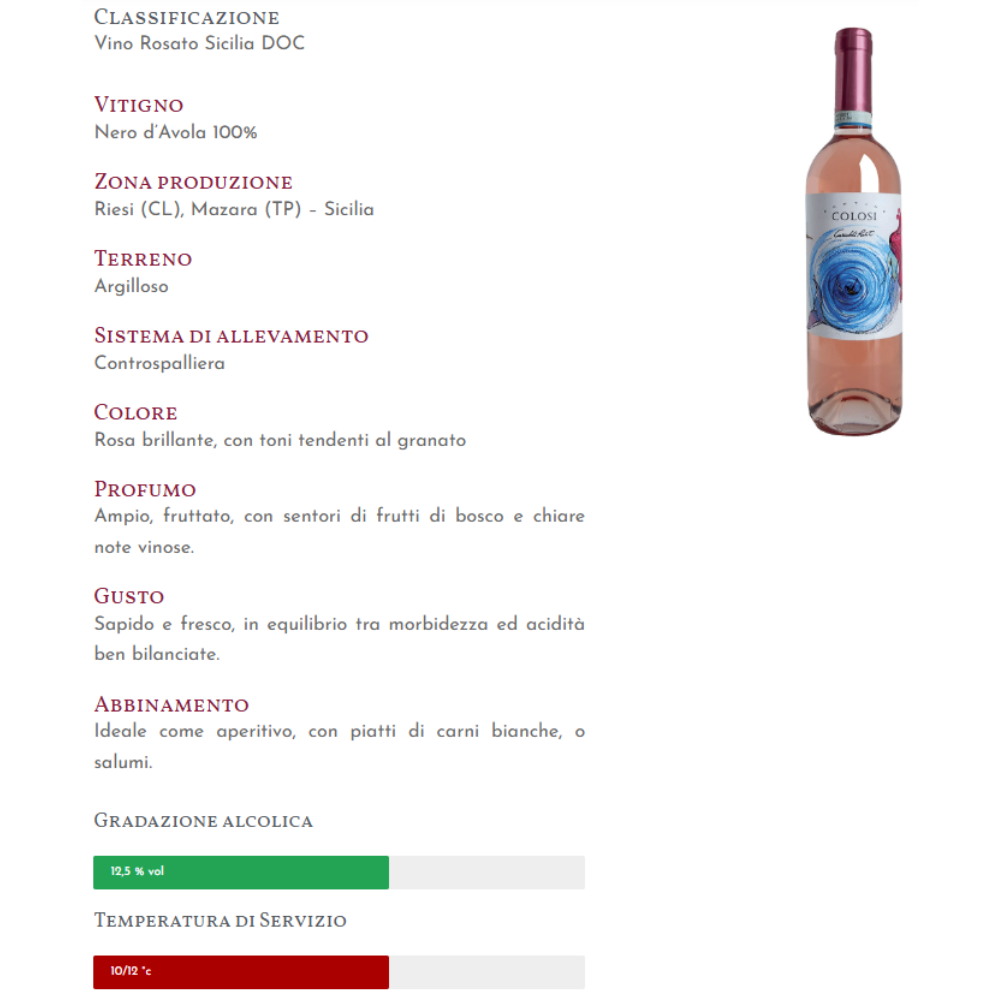 Rosato Sicilia DOC "Cariddi" - Cantine Colosi Cantine Colosi
