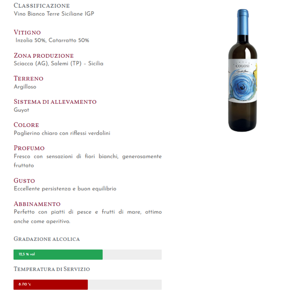 Bianco IGP Terre Siciliane "Cariddi" - Cantine Colosi Cantine Colosi