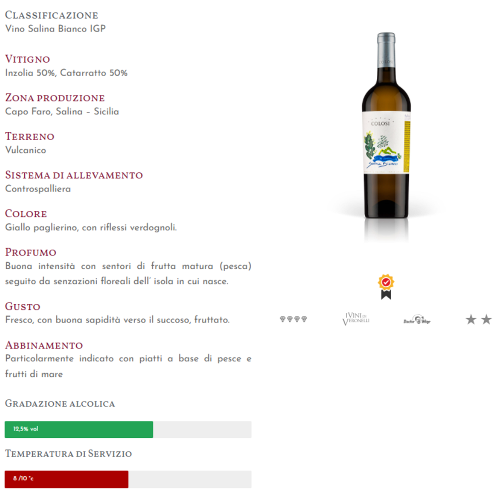 Salina Bianco IGP - Cantine Colosi Cantine Colosi