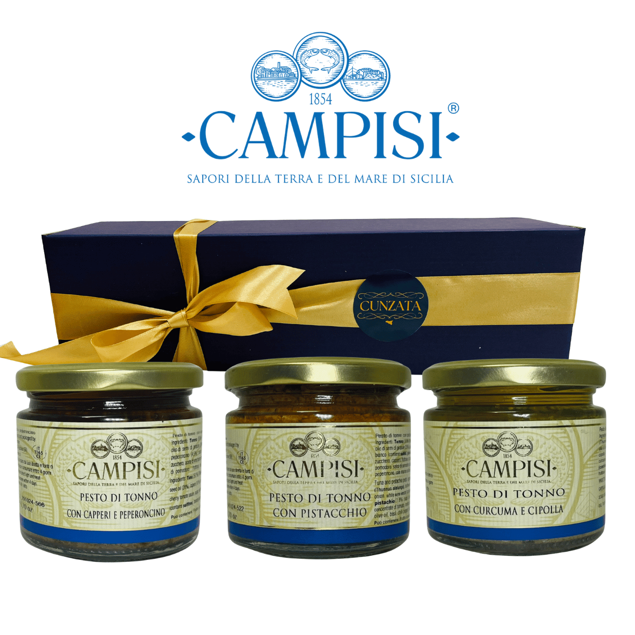 Box Regalo Campisi - Tris Pesto di Tonno Cunzata Sicilia