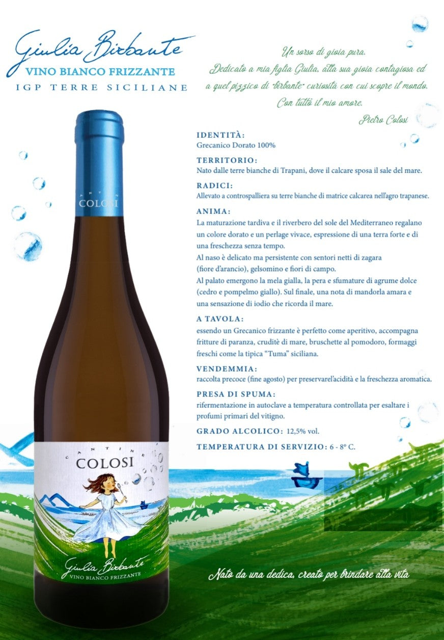 Giulia Birbante Vino Bianco Frizzante IGP Terre Siciliane - Cantine Colosi Cantine Colosi