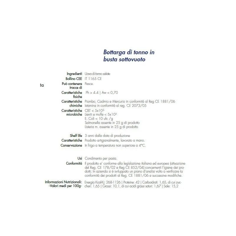 Bottarga di tonno a trance Cunzata Sicilia