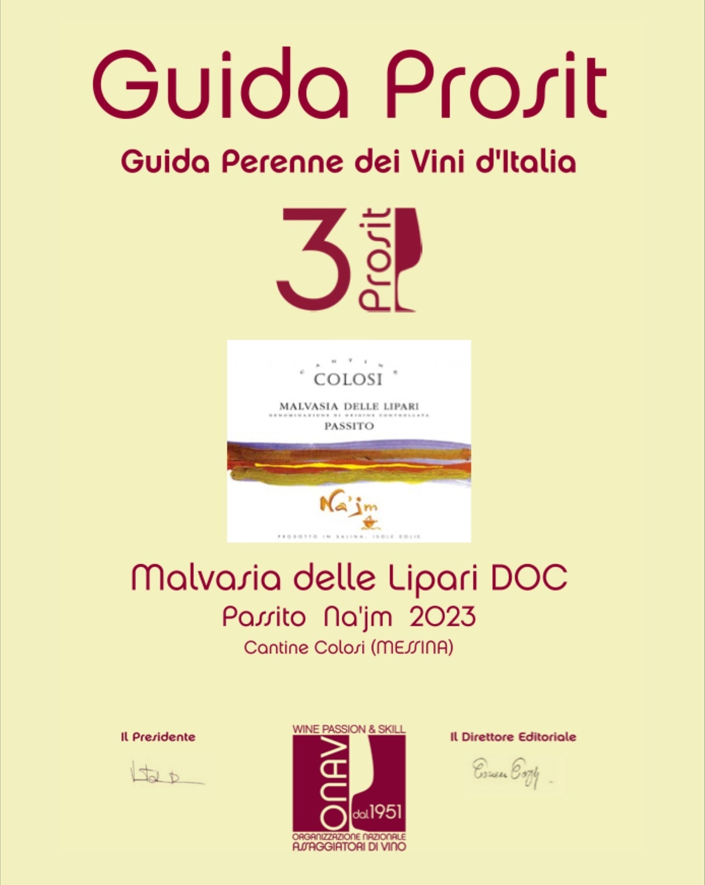 Malvasia delle Lipari DOC Passito “Na’jm” - Cantine Colosi Cantine Colosi