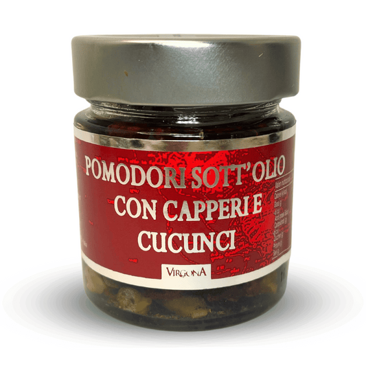Pomodori sott'olio con Capperi e Cucunci Cunzata Sicilia