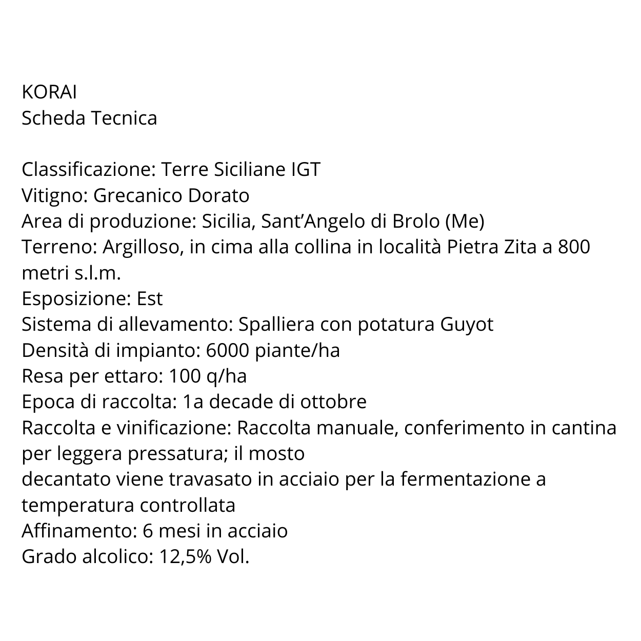 Vino Korai Cunzata Sicilia