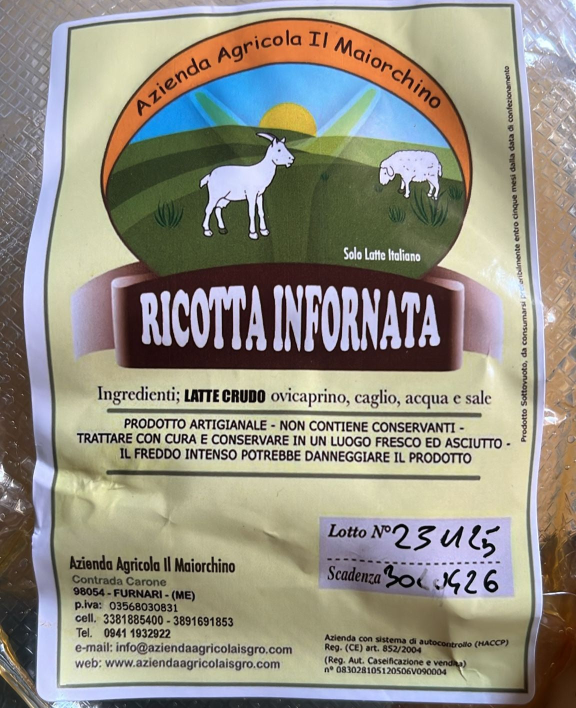 Ricotta Infornata Cunzata Sicilia